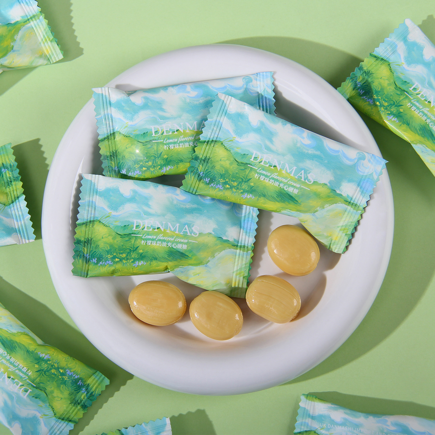 英国丹玛仕DENMAS柠檬味奶油夹心硬糖结婚喜糖婚礼糖果伴手礼零食