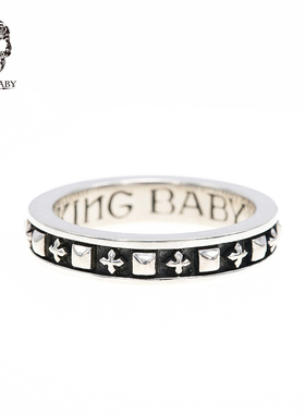 KING BABY经典铆钉联排戒指哥特摇滚潮流ins简约男戒礼物