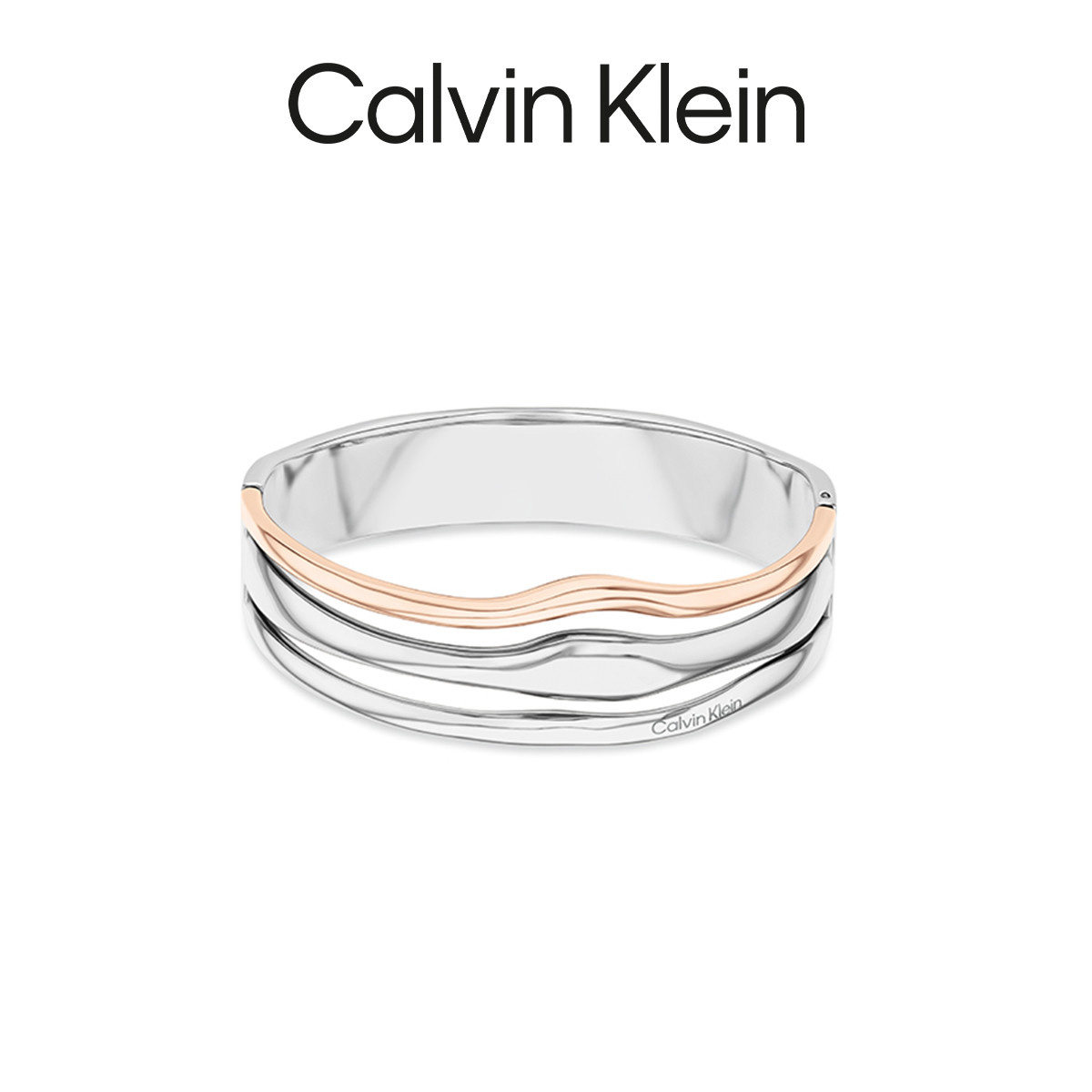 Calvin Klein凯文克莱几何线条幸运环手镯女轻奢小众设计高级风尚