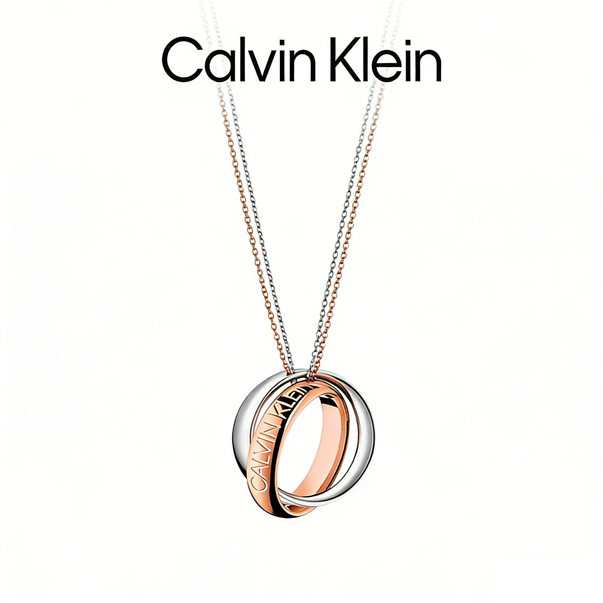 送男友Calvin Klein项链ck男女情侣时尚锁骨链环环相扣链送女友