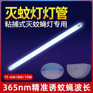 灭蚊灯管T5 8W6W10W灭蝇灯专用灯管餐厅商铺用诱捕蝇灯蓝紫光灯管