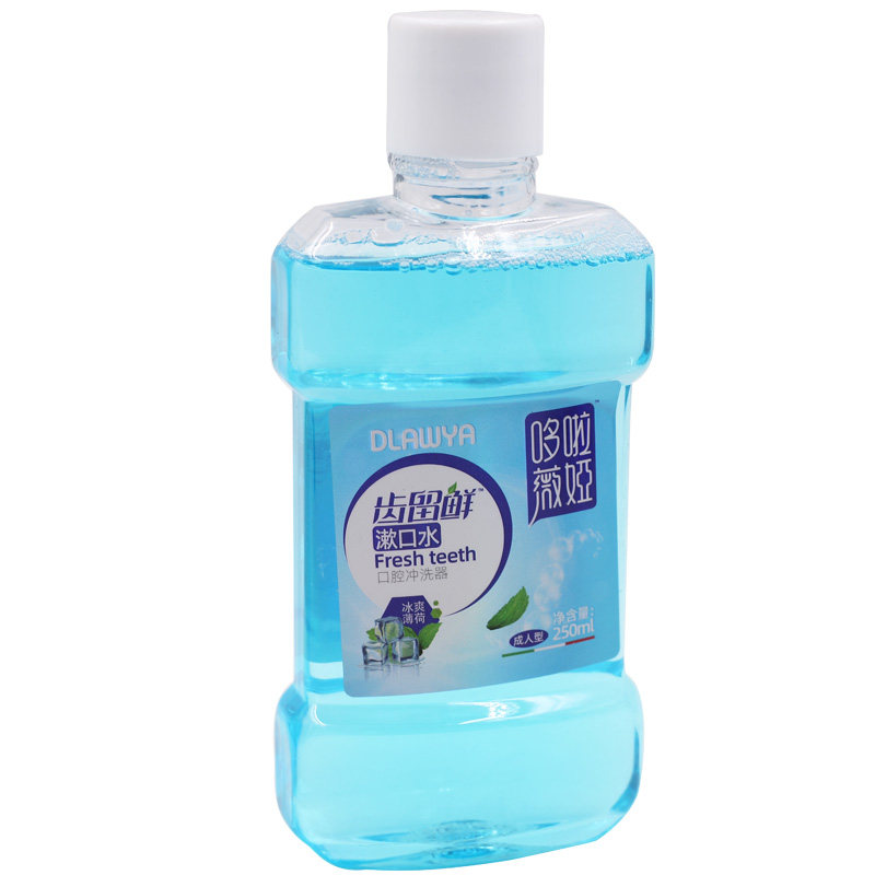 哆啦薇娅 口腔冲洗器齿留鲜漱口水冰爽薄荷成人型250ml/瓶