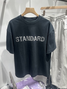 短袖 2026年夏季 学生帅气韩版 纯棉重磅简约字母宽松男式 T恤潮 新款