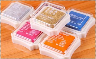 创意八角单色印台（04231）可爱儿童印泥彩色印台做手工用印台