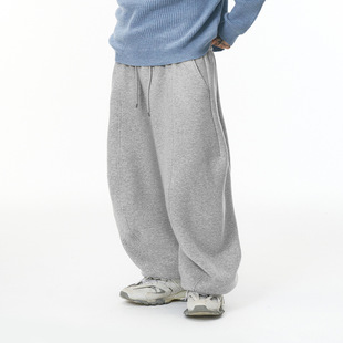 刀锋束脚卫裤 运动阔腿抓绒休闲卫裤 25冬季 32支美式 新品 捷展男装