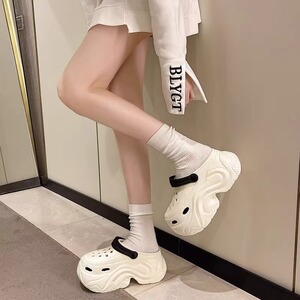 10cm小个子增高包头防滑洞洞鞋女