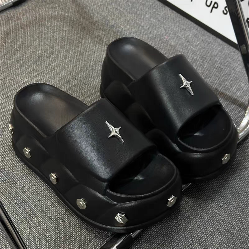 女y2k柳钉厚底增高8cm防滑拖鞋