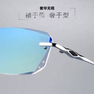 配纯钛眼镜框男近视眼镜架超轻无框眼睛防蓝光可配度数变色防蓝光