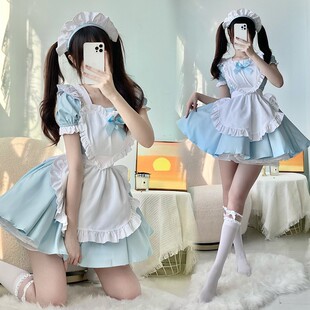 粉蓝女仆装日本爱丽丝可爱软妹Lolita洛丽塔女佣裙女装大佬连衣裙