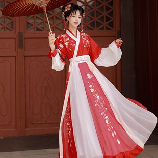 原创汉服女【蝶悦色】晋制半臂中国风交领齐腰六米摆日常款