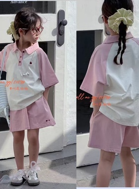叫我格格女童夏装套装2025新款儿童装短袖T恤女孩短裤两件套95038