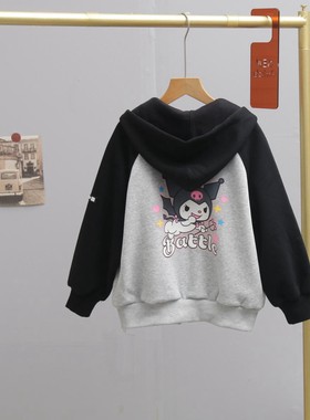 叫我格格女童一体绒连帽外套2023秋冬新款儿童加绒保暖上衣16780