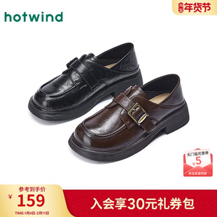 热风黑色小皮鞋女款2026年春季新款复古英伦风乐福鞋通勤女鞋两穿