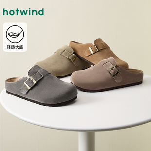 热风男鞋2025年春季新款男士时尚单鞋复古勃肯鞋户外舒适包头拖鞋