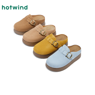 热风厚底勃肯鞋女款2025年春秋新款百搭包头皮带扣增高休闲半拖鞋