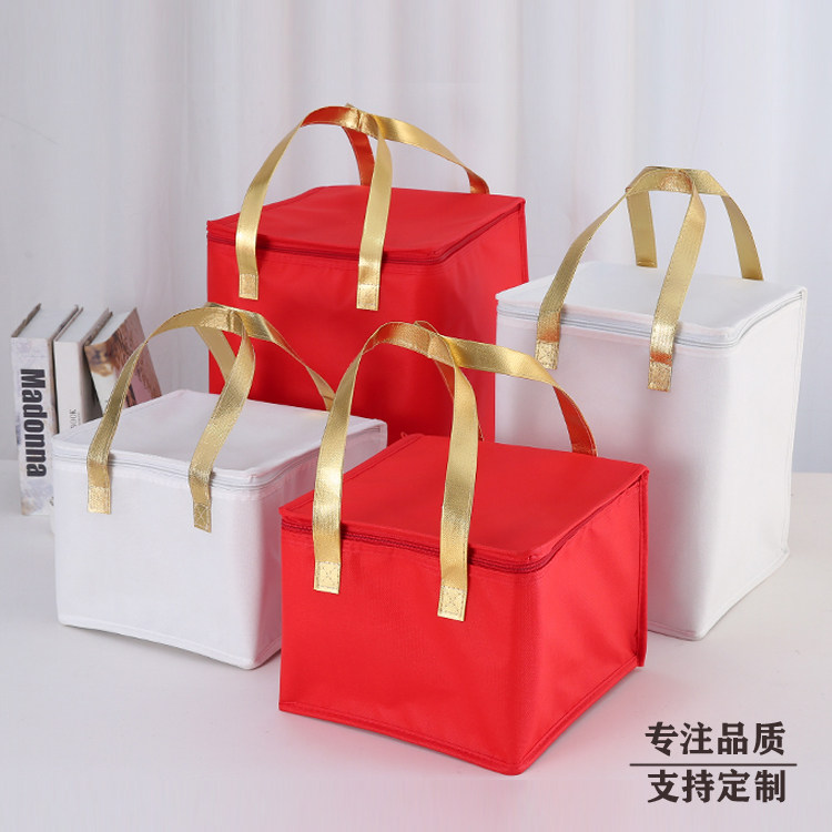 保温新款日式纯色定做保冷铝箔加厚加高中号红色订制大号冰包订做