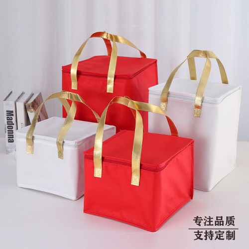 保温新款日式纯色定做保冷铝箔加厚加高中号红色订制大号冰包订做