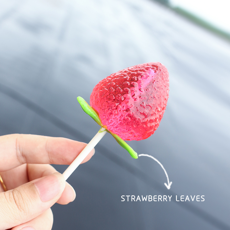 立体草莓棒棒糖水晶糖果草莓味手工星空糖高颜值男女生日礼物