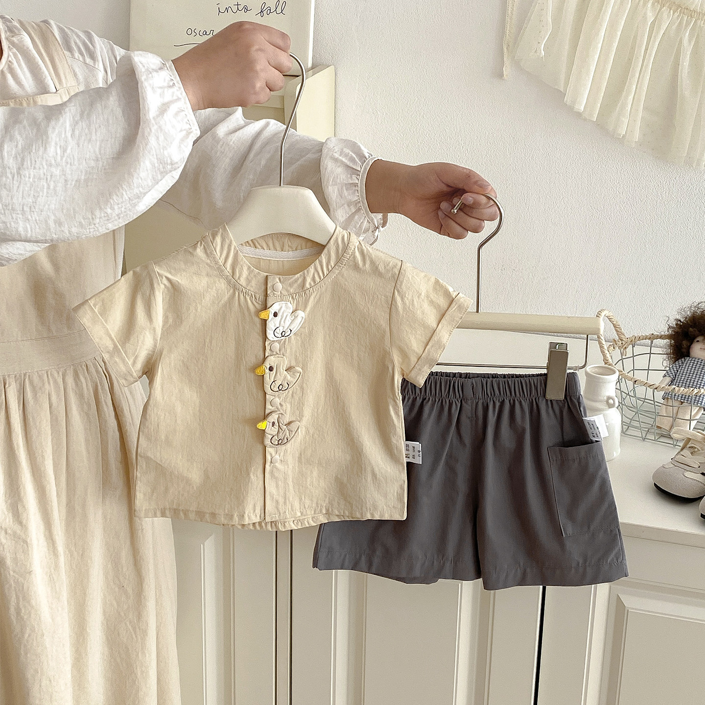 可爱男宝宝夏季休闲两件套超萌两件套婴幼童短袖短裤分体套装小童