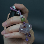 淡墨小帆原创巴西紫玉髓如意锁钥匙扣挂件吊坠精致手机挂饰男女