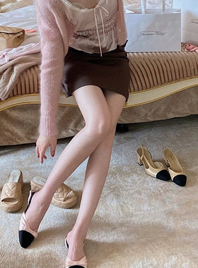 龙心超美平底真丝蝴蝶结后空单鞋