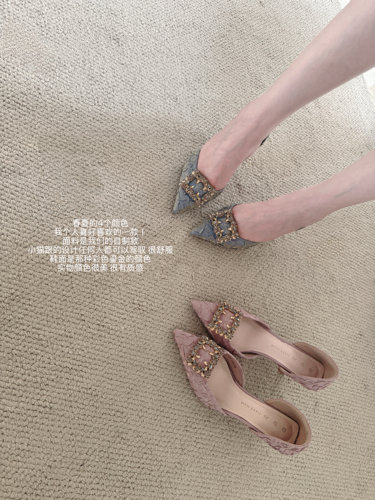 玫瑰贵气高跟鞋女中空细跟单鞋