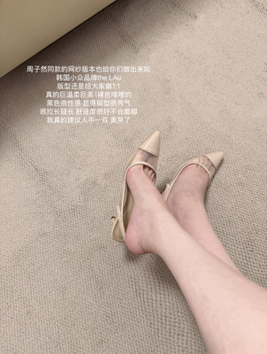 lady ww周子然同款小众法式尖头网纱高跟鞋气质名媛凉鞋美女鞋子