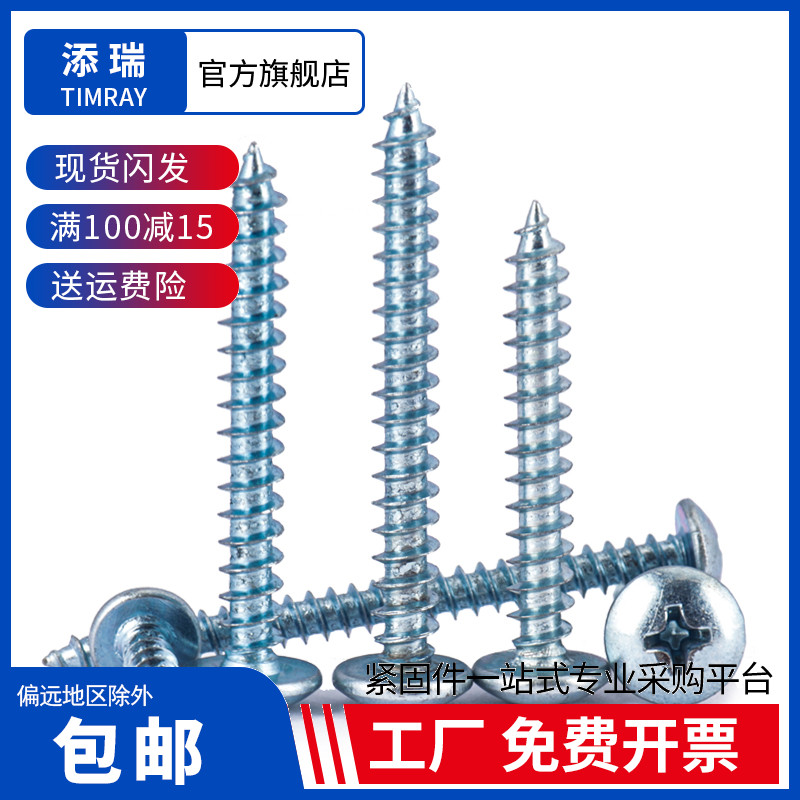 添瑞蓝白锌大扁头自攻螺丝M3-M6