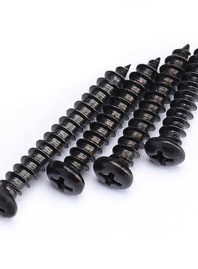 促碳钢圆头自攻螺丝黑色十字盘头木螺丝PA木工螺丝钉M1M2M3M4M5M6