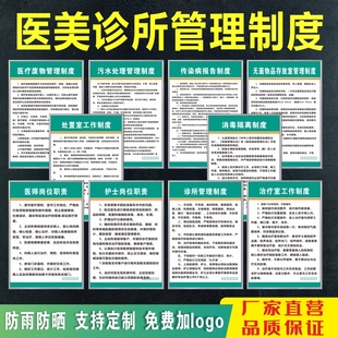 美容诊所规章制度医师护士岗位职责治疗室消毒传染病医疗整形上墙