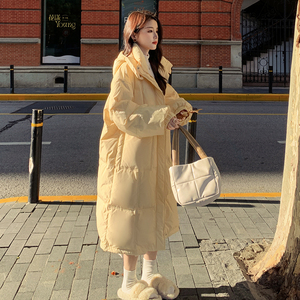 双拉链可拆卸帽加厚棉衣棉服女中长款休闲宽松2023新款冬季面包服