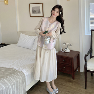 新中式国风马甲套装裙女2026春秋季新款高级感休闲长袖裙子两件套