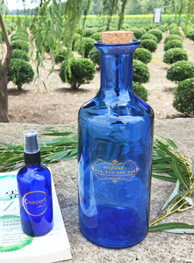 原料蓝色玻璃瓶太阳水瓶零极限清理瓶工具大容量修蓝博士荷欧波诺