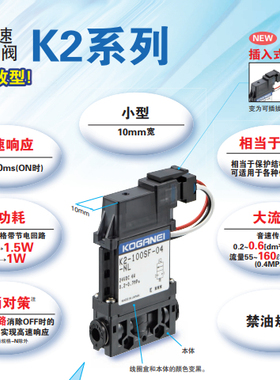 KOGANEI小金井高速电磁阀K2-100HF-02-04-X-S0-J4/J4B/M5/M5B