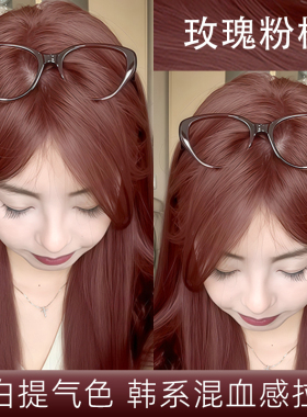 焦糖玫瑰粉棕色染发剂免漂树莓红泡泡沫染头发膏植物天然显白女纯