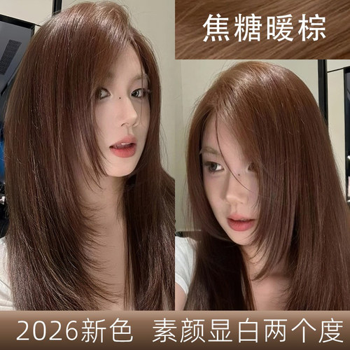 焦糖暖棕色染发膏2026流行色