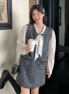 【首发】小香风假两件高级感气质名媛连衣裙5010P135控188