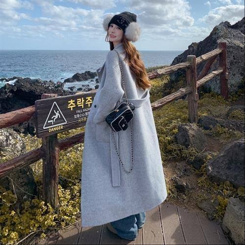 风衣3895194新款首上呢双面1022028米灰羊绒混纺