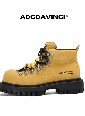ADC达芬奇 ADCDAVINCI 工装马丁靴男女款增高户外防滑登山徒步鞋