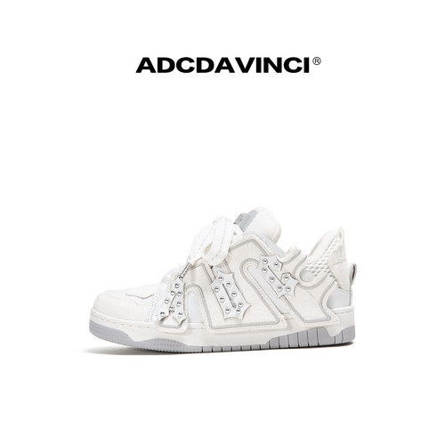 王橹杰同款 ADC达芬奇 ADCDAVINCI 麦旋风 哥特碎星铆钉面包板鞋