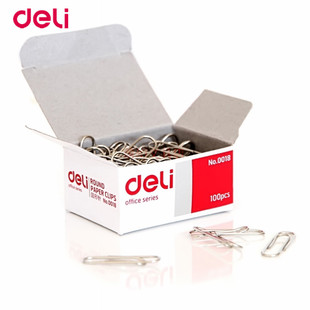 得力0018 银色金属回形针曲别针财使用品办公使用 一盒价