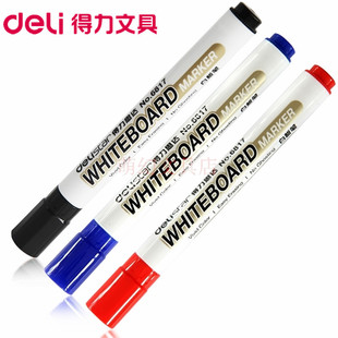 白板笔6817得力 10支易擦拭水性多用白板写字笔展示板笔