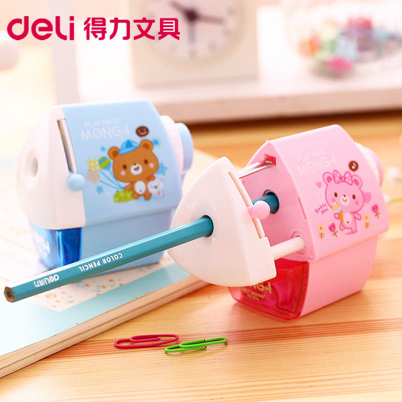 得力削笔器儿童铅笔刀卷笔刀手摇削笔机学生用铅笔刀0573文具包邮