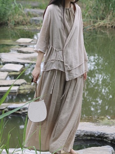 ｜眠石｜双层天丝棉清冷书卷气文艺复古中式短开衫外套飘逸禅意风