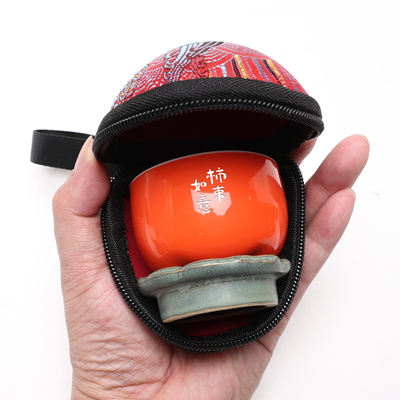 柿柿如意主人杯蛋壳硬包杯垫个人杯刻字外出随行定制柿事刻姓舍得