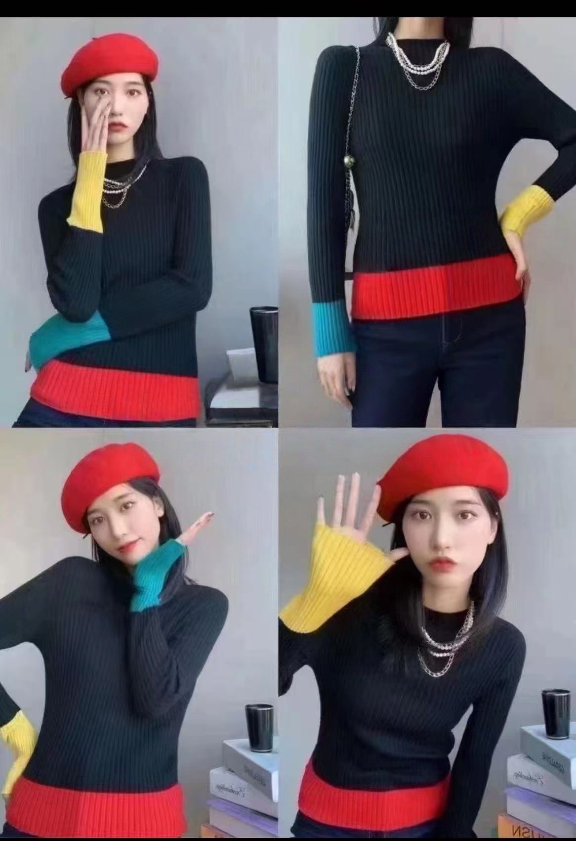 5399469专柜正品2025新款时尚百搭修身显瘦针织衫女上衣