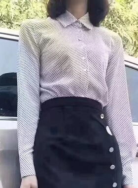 1300834专柜正品2026新款时尚百搭显瘦波点衬衫女上衣