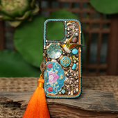 14国风立体镶嵌流苏壳 重工手作手机壳适配苹果13 燕子归来