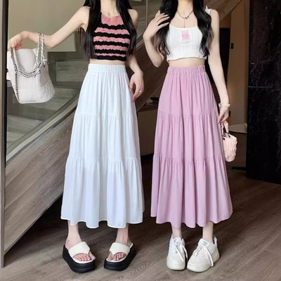 黑色伞裙半身裙女小个子夏季2025