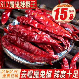 印度S17魔鬼辣椒王500g去帽高辣特辣干辣椒红辣椒断魂椒打辣椒粉